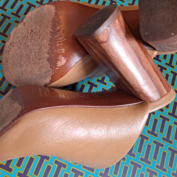 Tory Burch Raya Leather Mule Sandal Sand - Picture 7 of 7